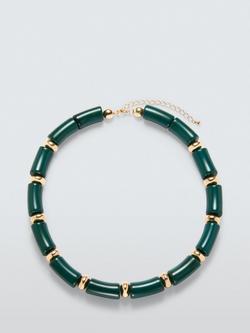 John Lewis Short Statement Resin Tube Necklace, Green