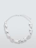 John Lewis Molten Glass Pearl Statement Necklace, Silver