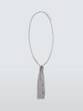 John Lewis Statement Multi Chain Knotted Tassel Drop Necklace, Silver