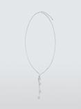 John Lewis Y-Profile Multirow Sphere Necklace, Silver