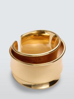 John Lewis Polished Layered Open Ring, Gold, Gold