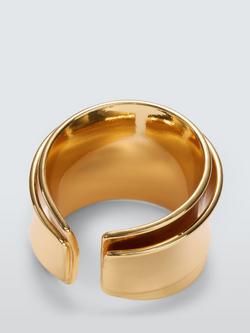 John Lewis Polished Layered Open Ring, Gold - view 2, Gold