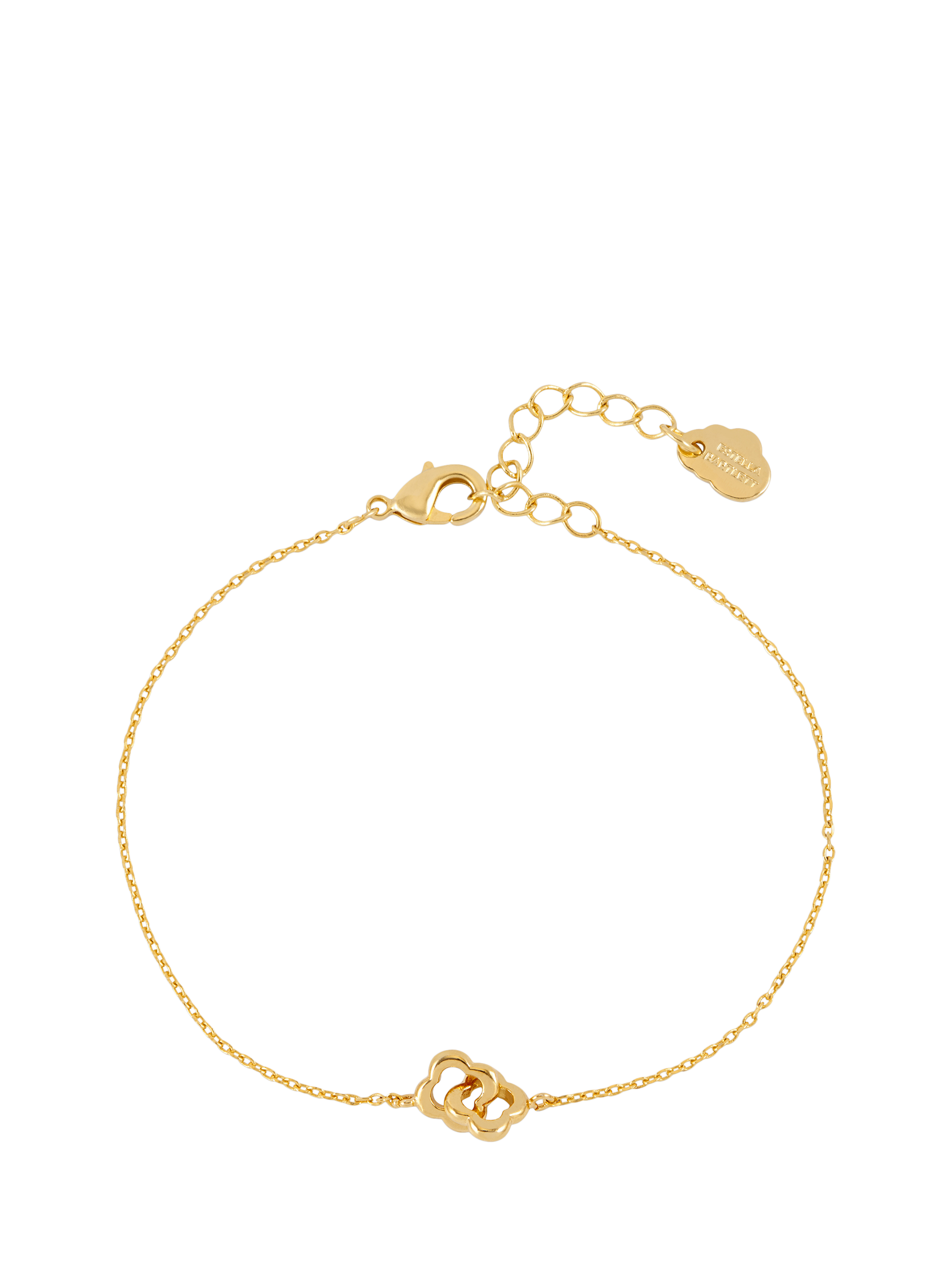 Product image 1 of 1, which shows Estella Bartlett Double Link Flower Bracelet, Gold