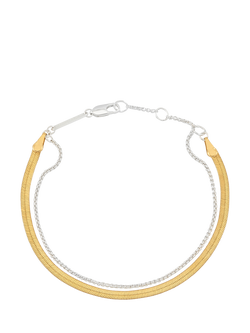 Estella Bartlett Waterproof Multirow Herringbone Chain Bracelet, Silver/Gold, Silver/Gold