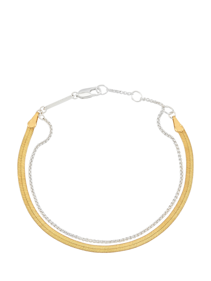 Estella Bartlett Waterproof Multirow Herringbone Chain Bracelet, Silver/Gold, Silver/Gold