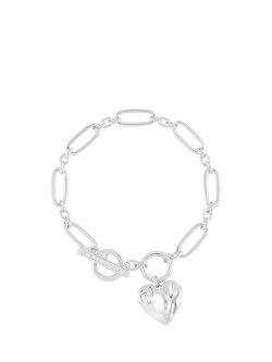 Estella Bartlett Oversized Waterproof Molten Heart Bracelet, Silver, Silver
