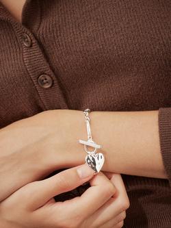 Estella Bartlett Oversized Waterproof Molten Heart Bracelet, Silver - view 2, Silver