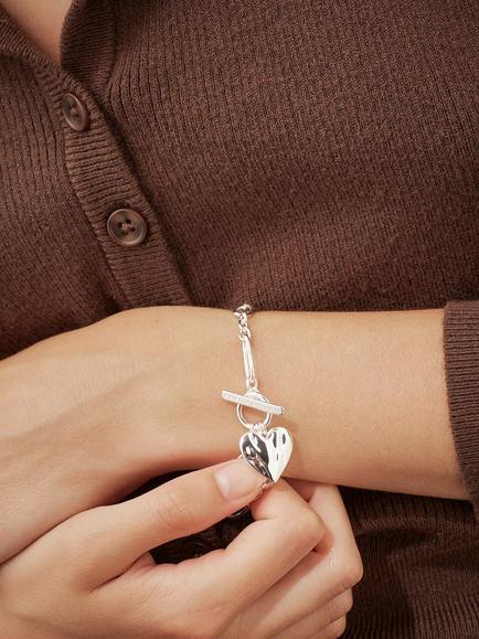 Estella Bartlett Oversized Waterproof Molten Heart Bracelet, Silver - view 2, Silver