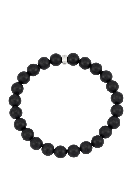 BARTLETT LONDON Onyx Beaded Stretch Bracelet, Black