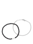 BARTLETT LONDON Onyx Stainless Steel Bracelet Set