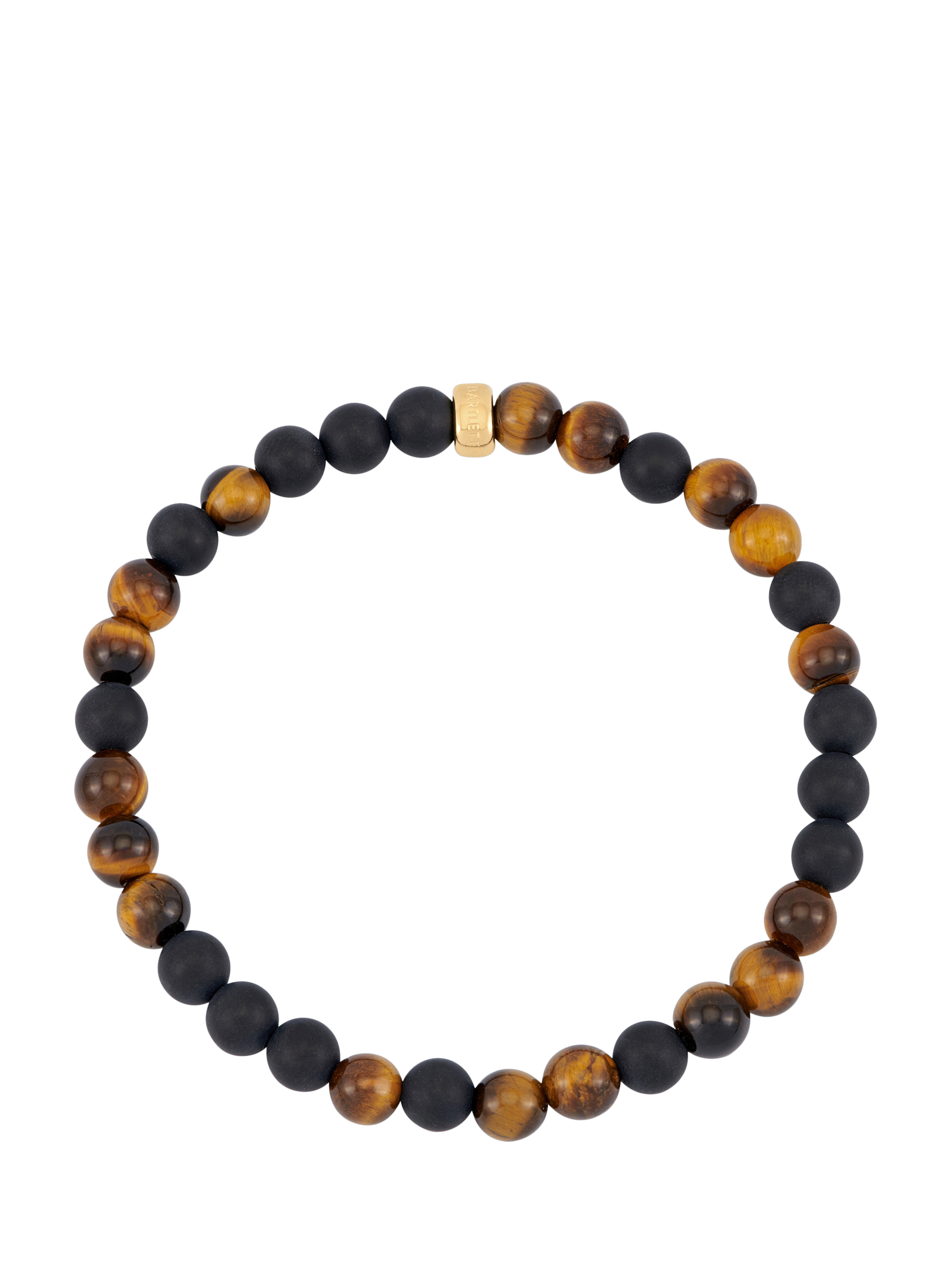 Product image 1 of 1, which shows BARTLETT LONDON Onyx Tiger's Eye Beaded Stretch Bracelet, Brown