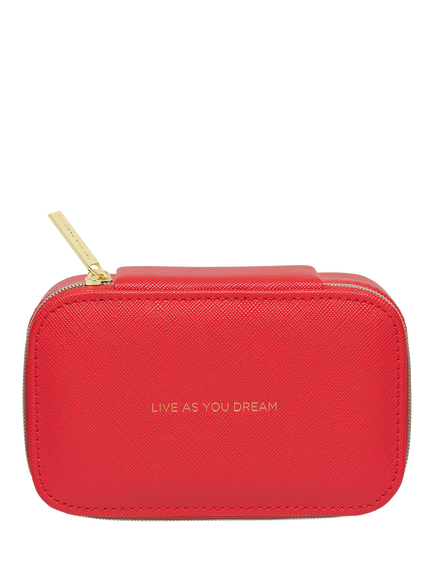 Estella Bartlett Zipped Mini Jewellery Box, Red - view 2, Red