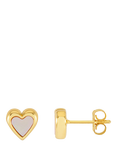 Estella Bartlett Pearl Heart Stud Earrings, Gold