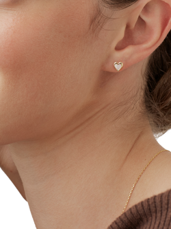 Estella Bartlett Pearl Heart Stud Earrings, Gold - view 2, Gold