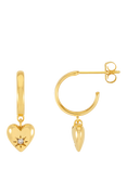 Estella Bartlett Star Puffed Heart Hoop Earrings, Gold