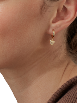 Estella Bartlett Star Puffed Heart Hoop Earrings, Gold - view 2, Gold