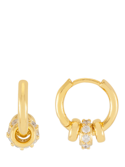 Estella Bartlett Triple Disc Cubic Zirconia Hoop Earrings, Gold
