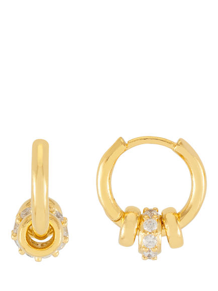 Estella Bartlett Triple Disc Cubic Zirconia Hoop Earrings, Gold