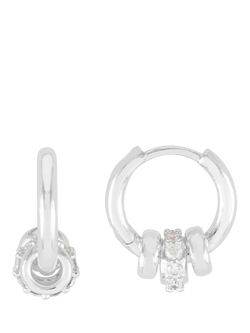 Estella Bartlett Triple Disc Cubic Zirconia Hoop Earrings, Silver