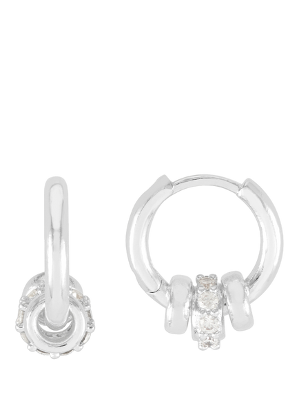Estella Bartlett Triple Disc Cubic Zirconia Hoop Earrings, Silver