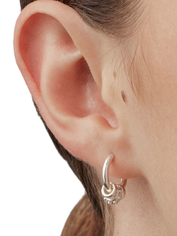 Estella Bartlett Triple Disc Cubic Zirconia Hoop Earrings - view 2, Silver