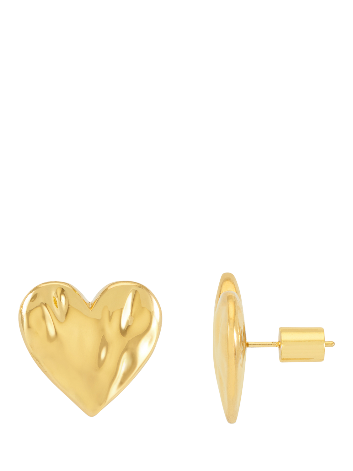 Product image 1 of 3, which shows Estella Bartlett Oversized Molten Heart Stud Earrings, Gold