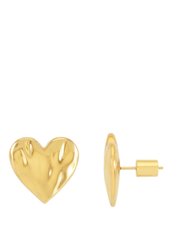 Estella Bartlett Oversized Molten Heart Stud Earrings, Gold