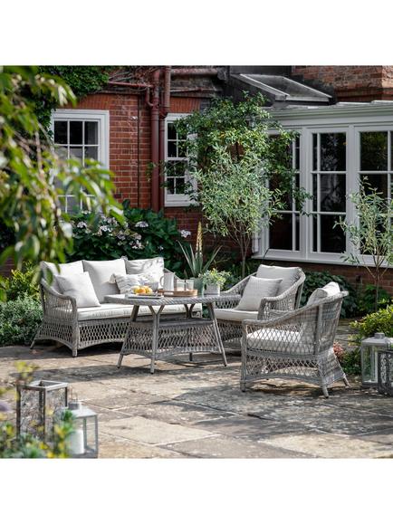 Gallery Direct Woven Mesh 5-Seater Garden Lounge Set, Grey - view 2, Grey