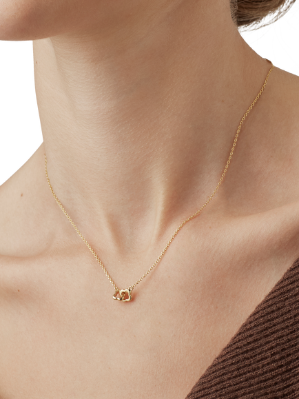 Estella Bartlett Double Linked Flower Necklace - view 2, Gold
