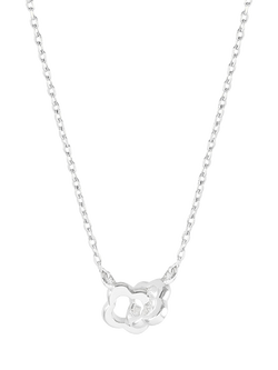 Estella Bartlett Double Linked Flower Necklace, Silver