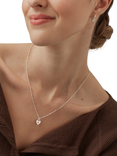 Estella Bartlett Engraved Heart Padlock Necklace, Silver