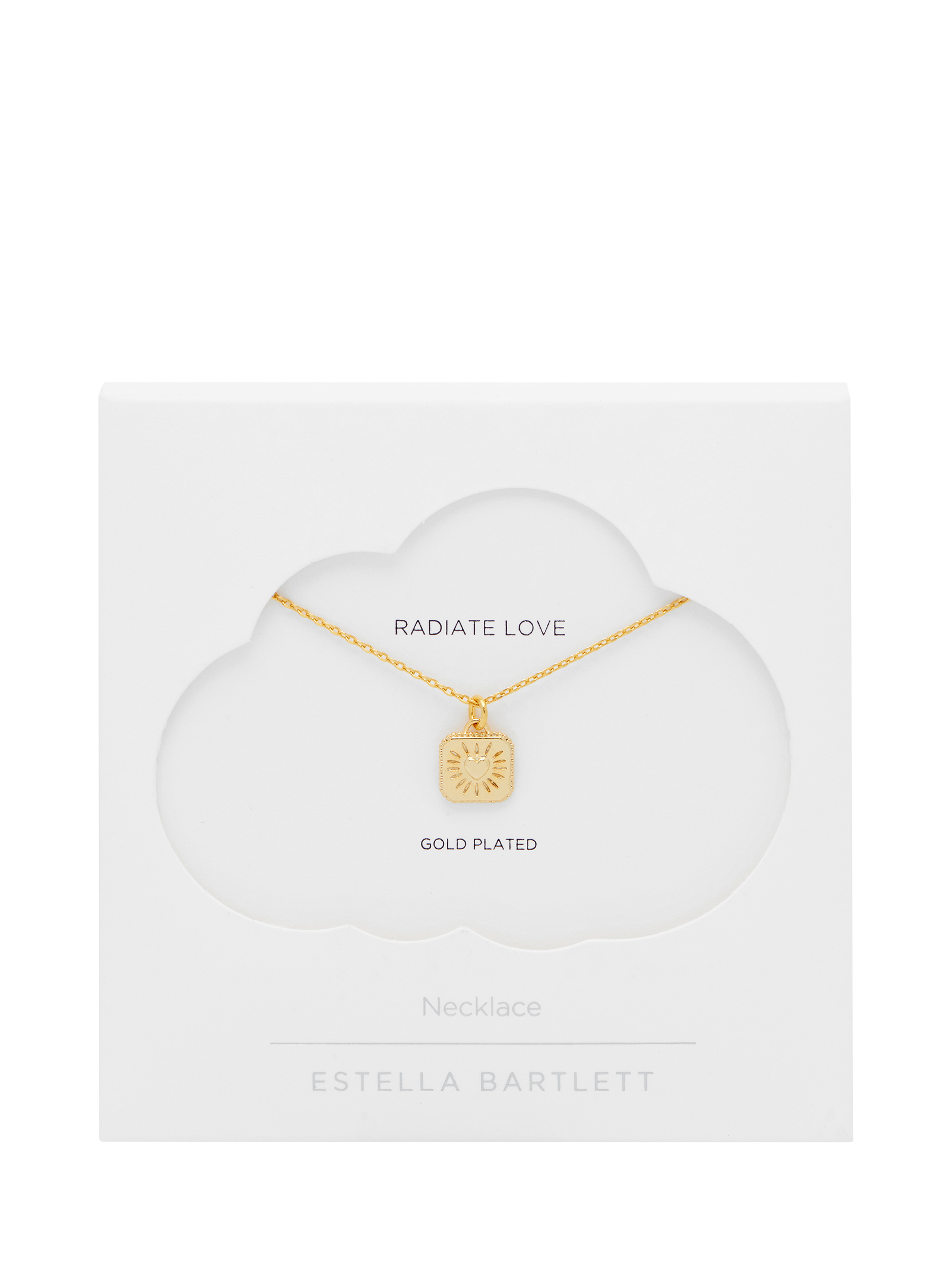 Product image 1 of 4, which shows Estella Bartlett Bobble Heart Tablet Necklace, Gold