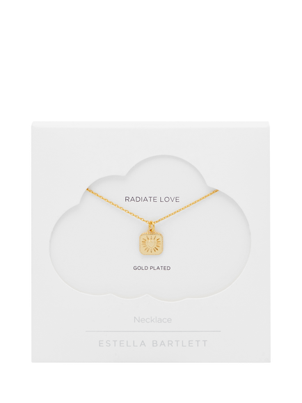Estella Bartlett Bobble Heart Tablet Necklace, Gold, Gold