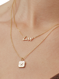 Estella Bartlett Bobble Heart Tablet Necklace, Gold