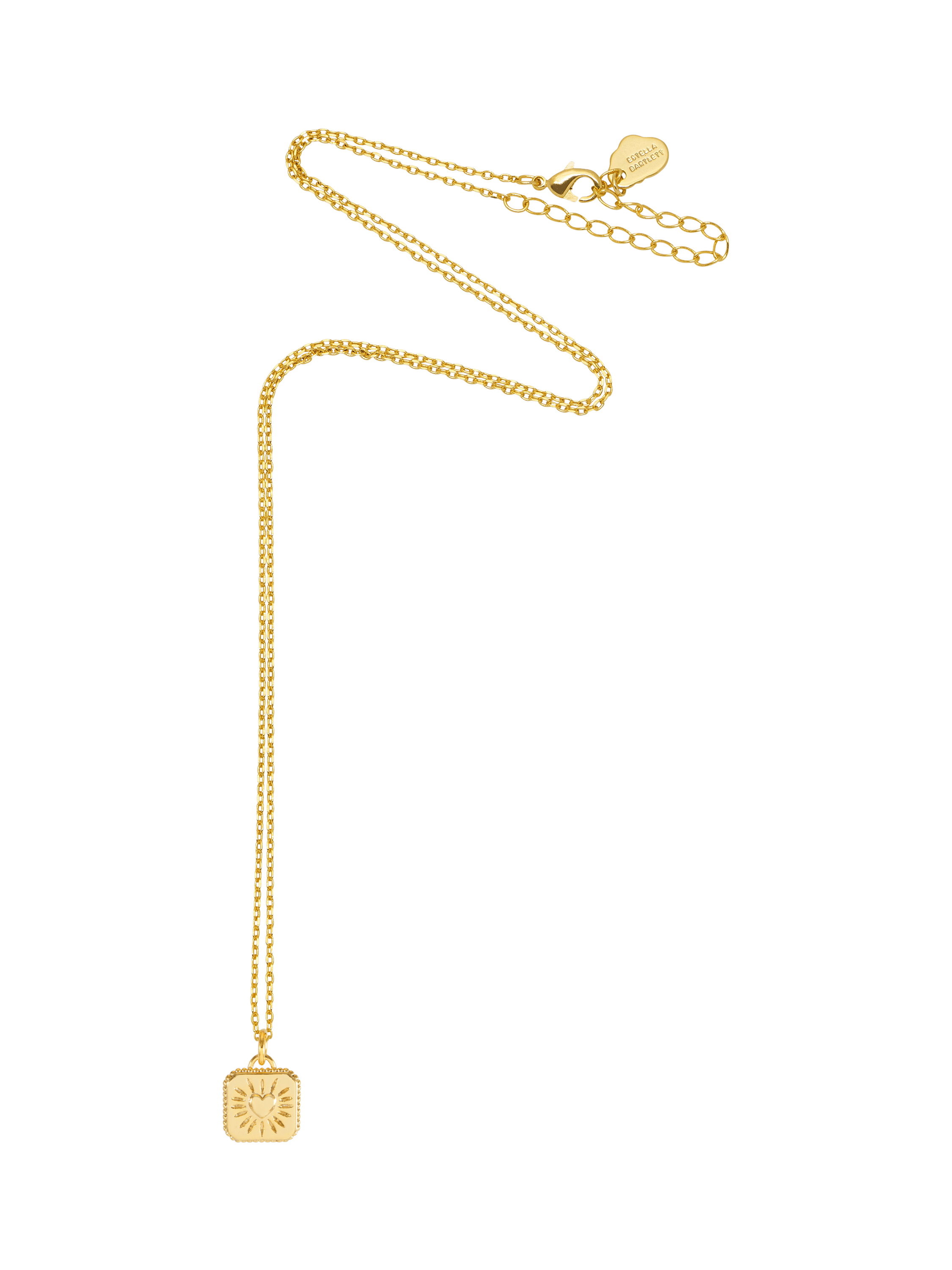 Product image 4 of 4, which shows Estella Bartlett Bobble Heart Tablet Necklace, Gold