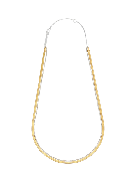 Estella Bartlett Waterproof Herringbone Chain Stacking Necklace, Gold/Silver, Gold/Silver