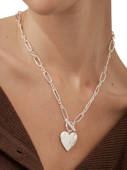Estella Bartlett Waterproof Oversized Molten Heart Necklace - view 2, Silver