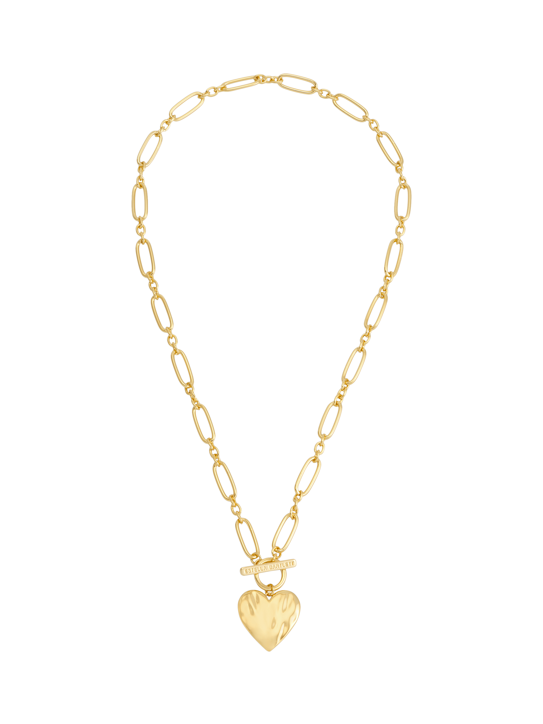 Product image 1 of 3, which shows Estella Bartlett Waterproof Oversized Molten Heart Necklace, Gold