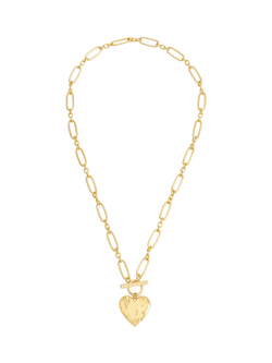 Estella Bartlett Waterproof Oversized Molten Heart Necklace, Gold