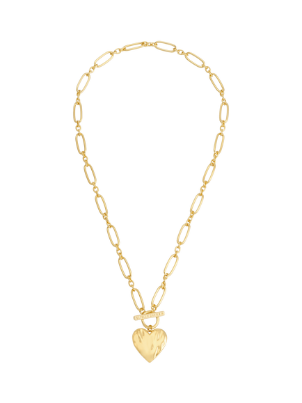 Estella Bartlett Waterproof Oversized Molten Heart Necklace, Gold