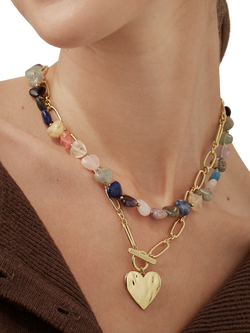 Estella Bartlett Waterproof Oversized Molten Heart Necklace - view 2, Gold