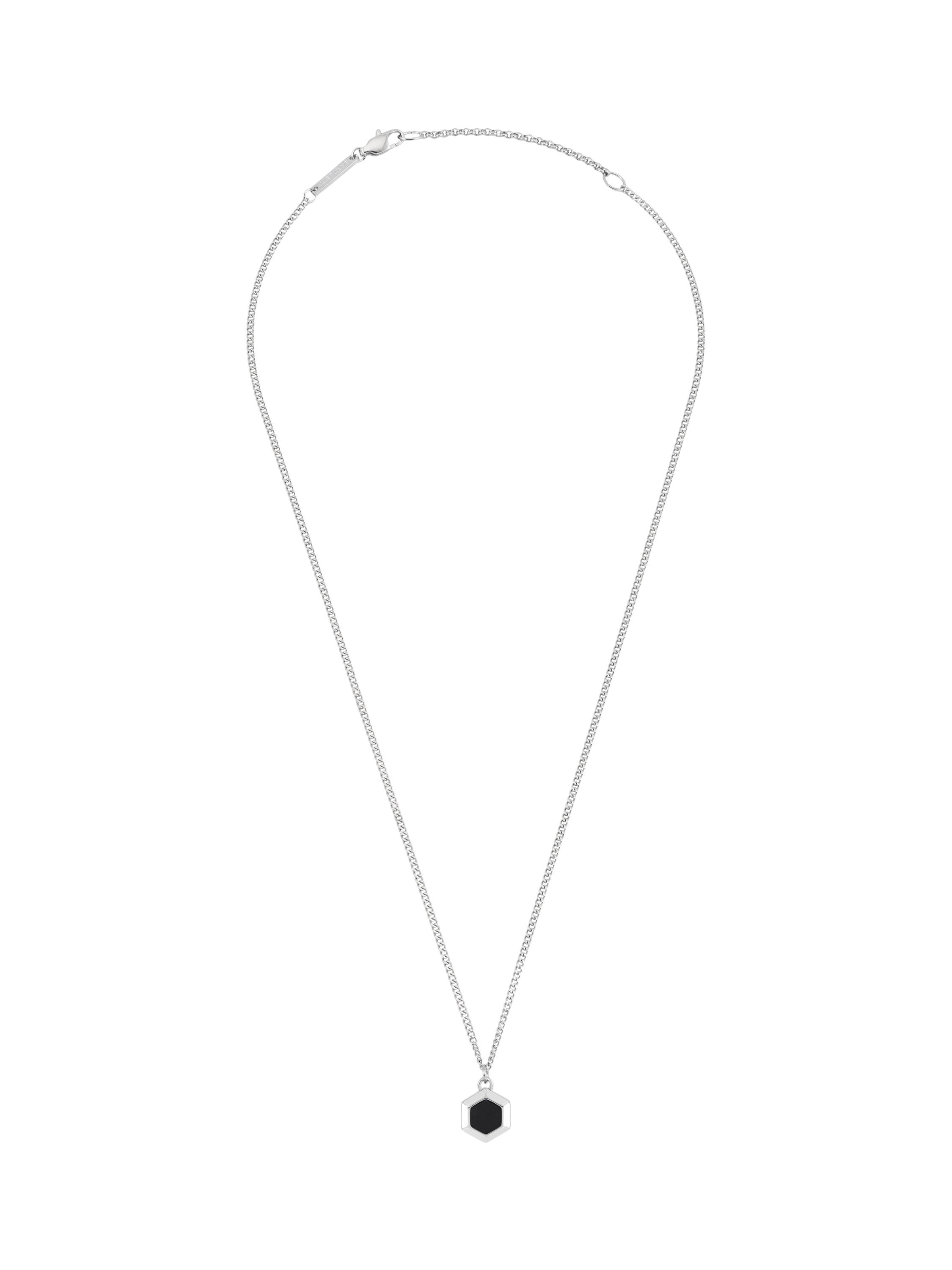 BARTLETT LONDON Pendant Necklace, Silver/Onyx