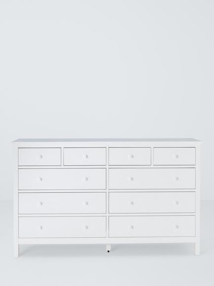 John Lewis John Lewis Wilton 10 Drawer Chest, White - view 2, White