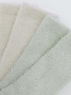 John Lewis Fluffy Lurex Lounge Socks, Pack of 2 - view 2, Green