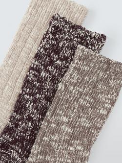 John Lewis Melange Lounge Socks, Pack of 3, Multi - view 2, Multi