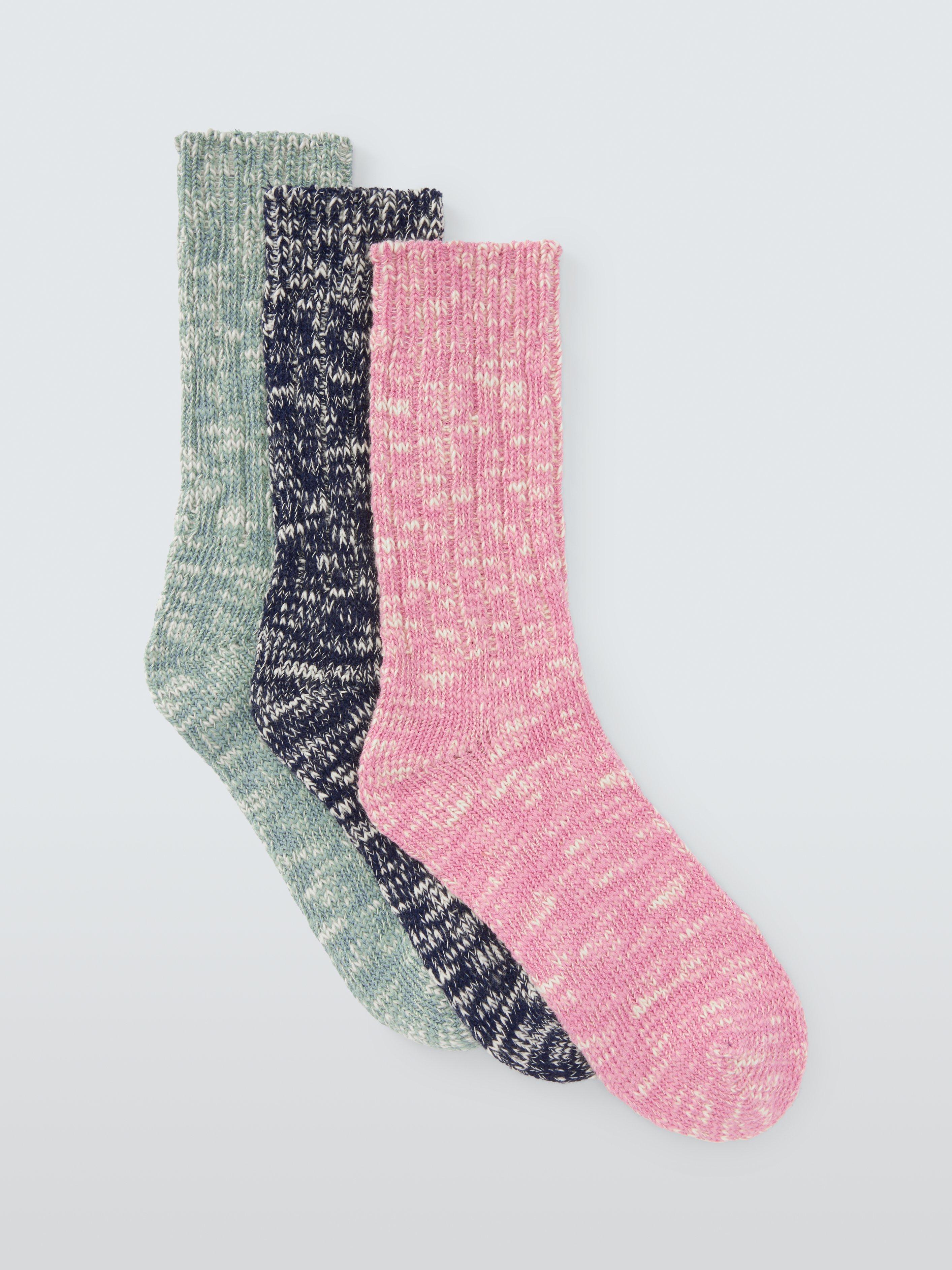 Product image 1 of 2, which shows John Lewis Melange Lounge Socks, Pack of 3, Multi