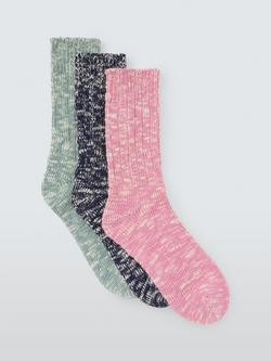 John Lewis Melange Lounge Socks, Pack of 3, Multi, Multi