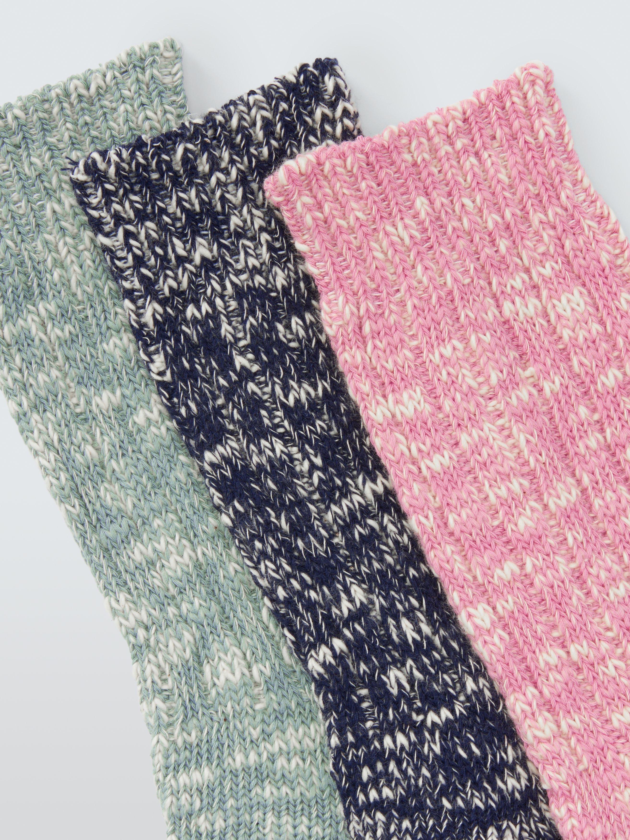 Product image 2 of 2, which shows John Lewis Melange Lounge Socks, Pack of 3, Multi