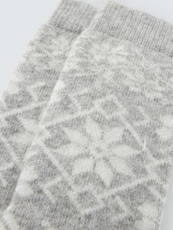 John Lewis Snowflake Wool Blend Crew Socks - view 2, Grey