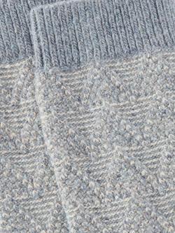 John Lewis Geometric Wool Silk Blend Ankle Socks - view 2, Blue